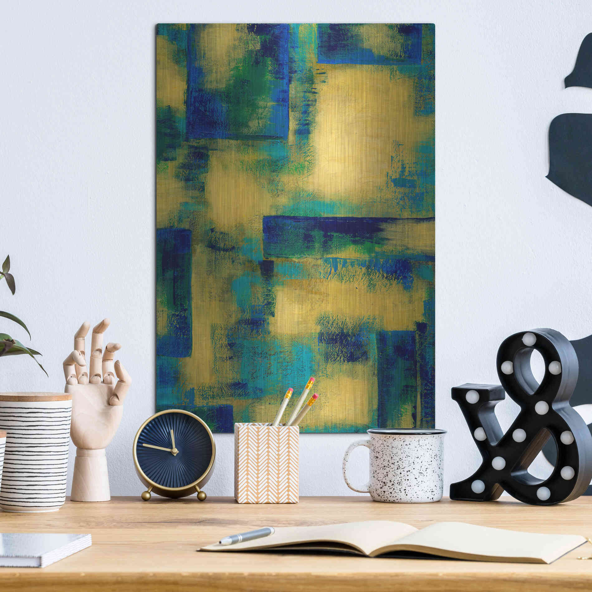 Luxe Metal Art 'Unconditional I' by Renee W Stramel, Metal Wall Art,12x16