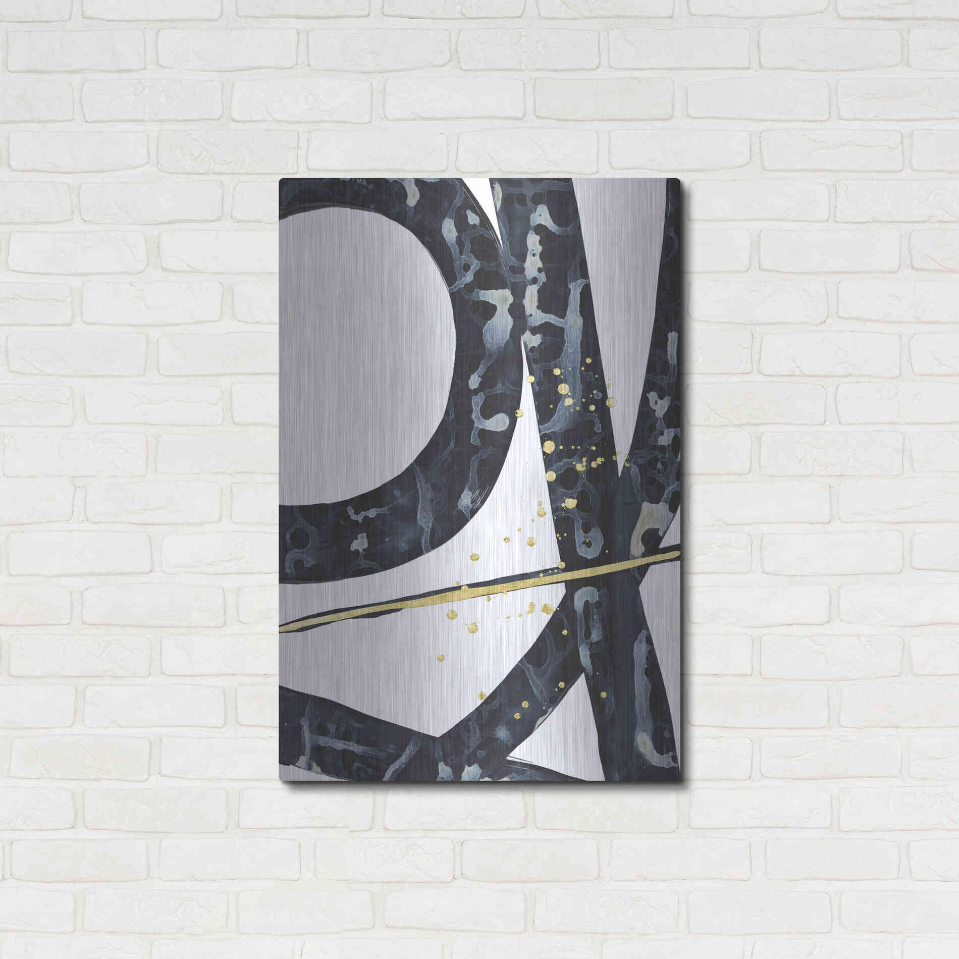 Luxe Metal Art 'Onyx Tracery II' by Renee W Stramel, Metal Wall Art,24x36