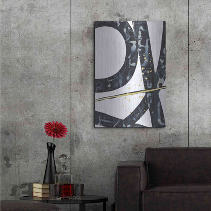 Luxe Metal Art 'Onyx Tracery II' by Renee W Stramel, Metal Wall Art,24x36