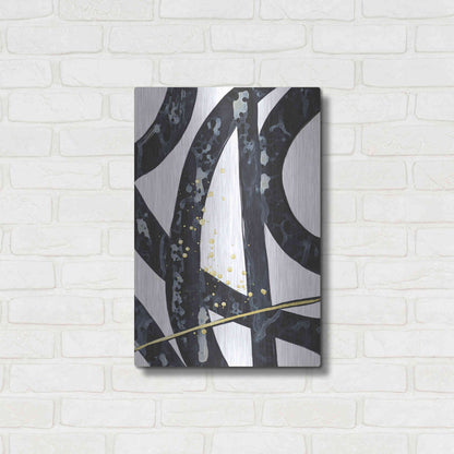 Luxe Metal Art 'Onyx Tracery I' by Renee W Stramel, Metal Wall Art,16x24