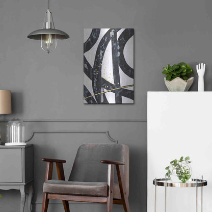 Luxe Metal Art 'Onyx Tracery I' by Renee W Stramel, Metal Wall Art,16x24