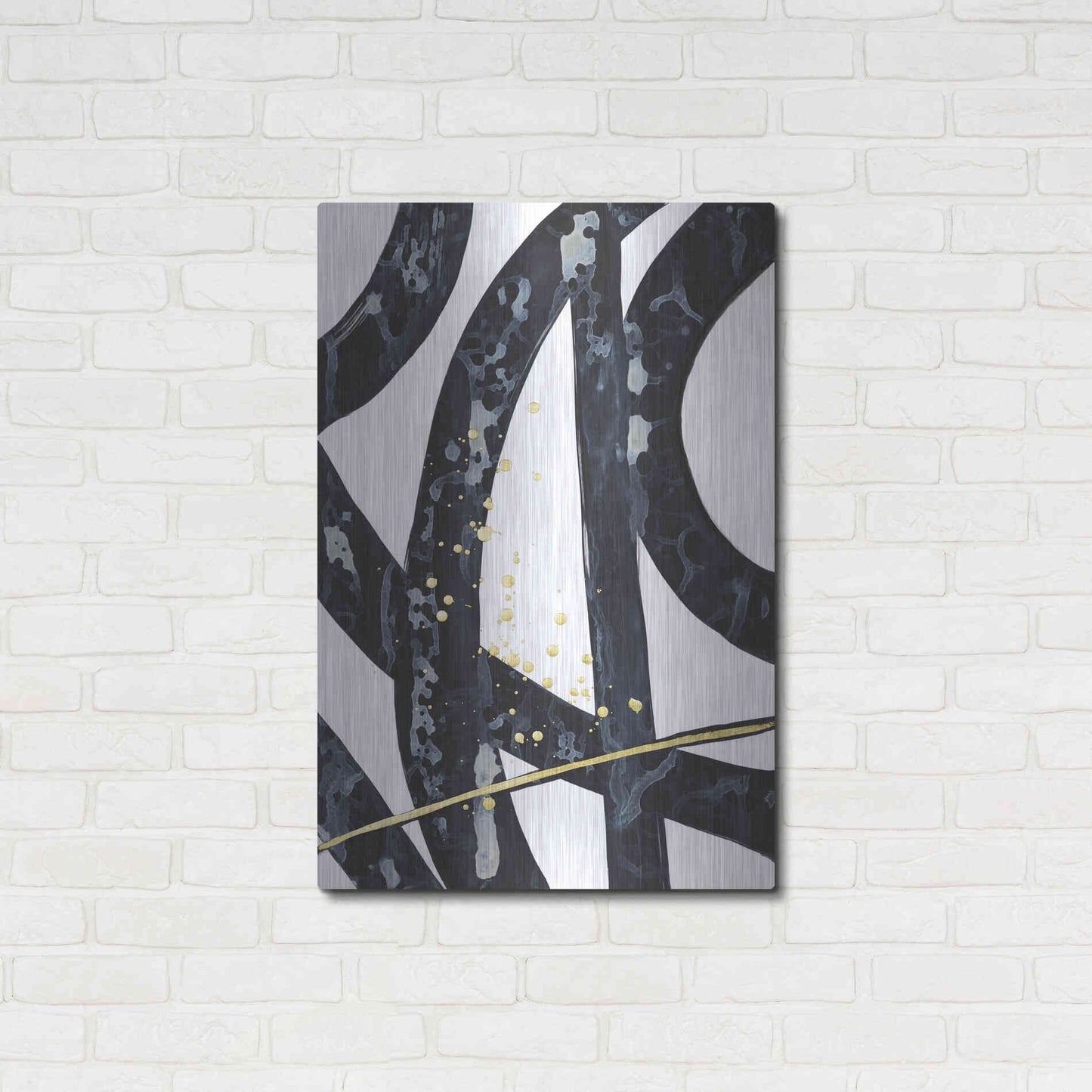 Luxe Metal Art 'Onyx Tracery I' by Renee W Stramel, Metal Wall Art,24x36