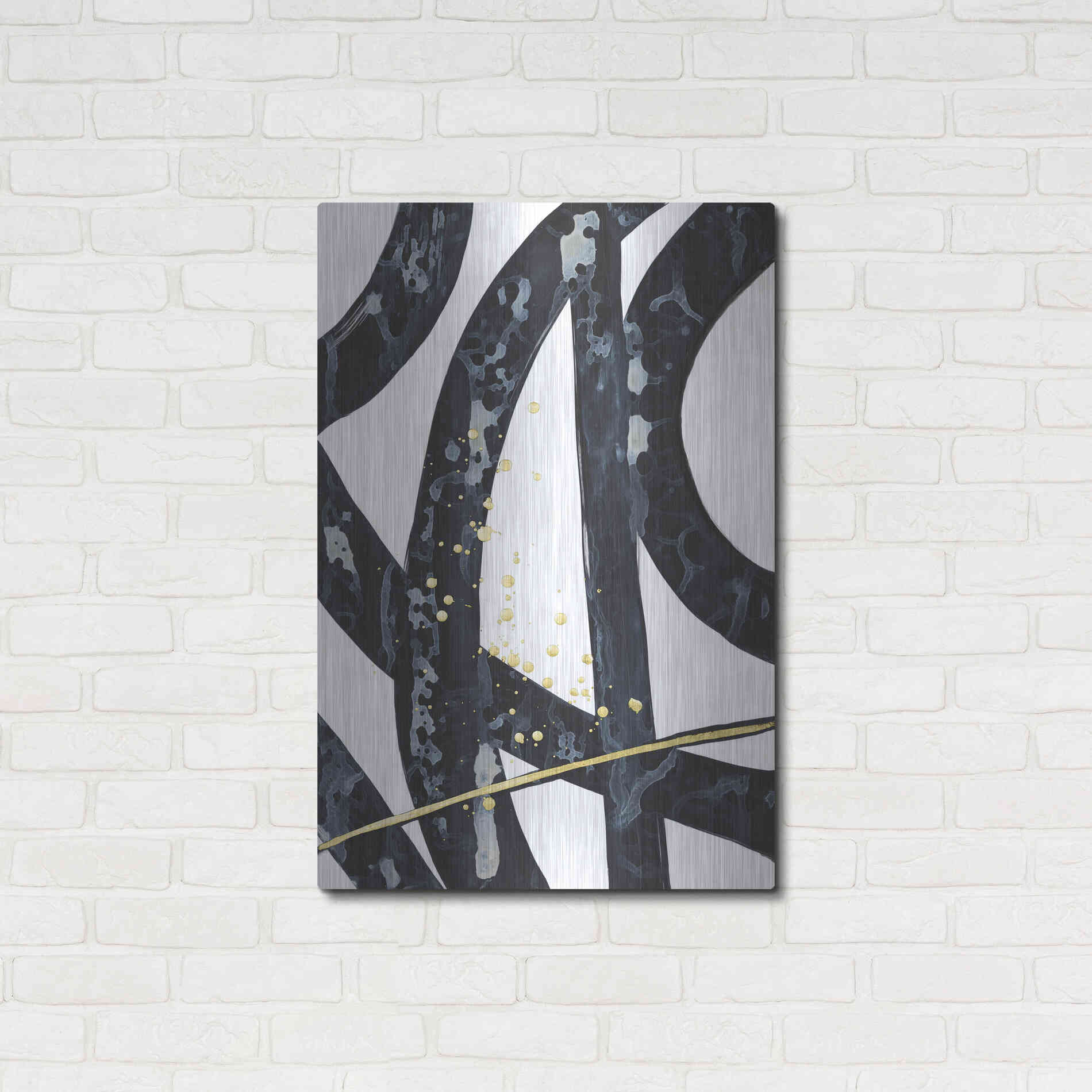 Luxe Metal Art 'Onyx Tracery I' by Renee W Stramel, Metal Wall Art,24x36