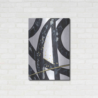 Luxe Metal Art 'Onyx Tracery I' by Renee W Stramel, Metal Wall Art,24x36