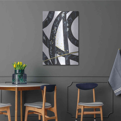 Luxe Metal Art 'Onyx Tracery I' by Renee W Stramel, Metal Wall Art,24x36