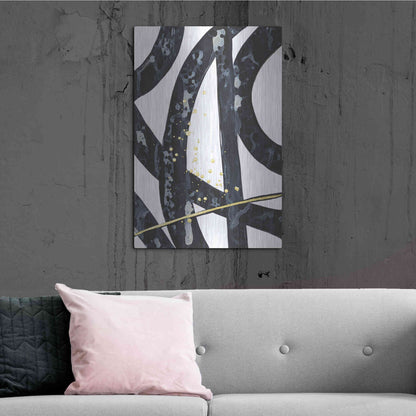 Luxe Metal Art 'Onyx Tracery I' by Renee W Stramel, Metal Wall Art,24x36