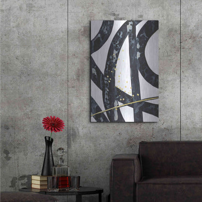 Luxe Metal Art 'Onyx Tracery I' by Renee W Stramel, Metal Wall Art,24x36