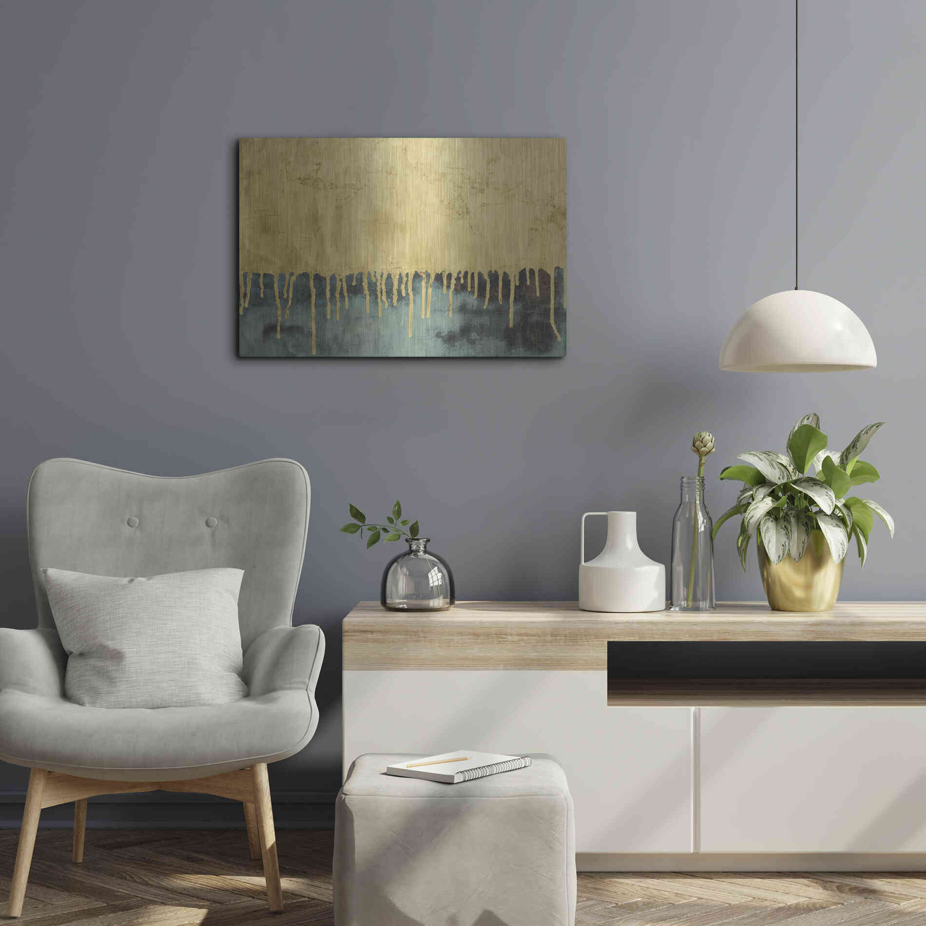 Luxe Metal Art 'Aquafer II' by Renee W Stramel, Metal Wall Art,24x16