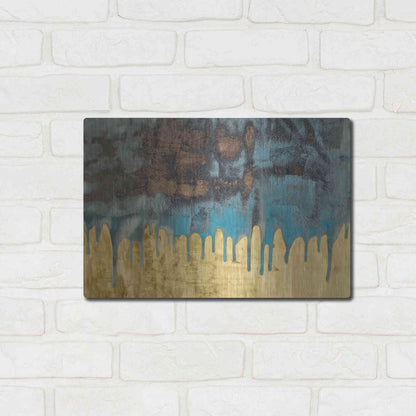 Luxe Metal Art 'Aquafer I' by Renee W Stramel, Metal Wall Art,16x12