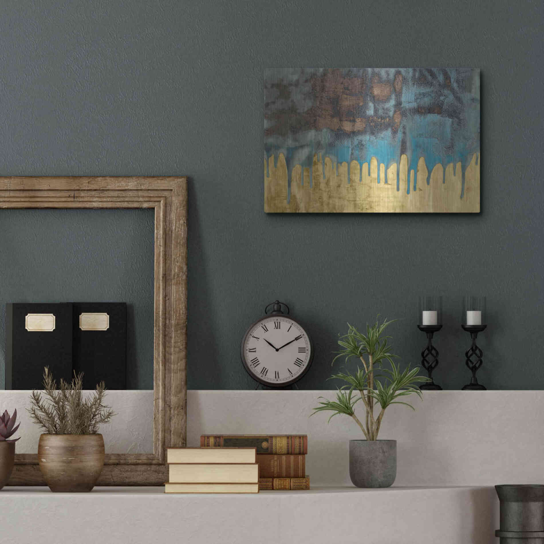 Luxe Metal Art 'Aquafer I' by Renee W Stramel, Metal Wall Art,16x12