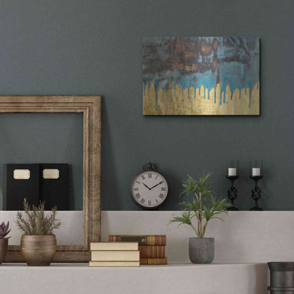 Luxe Metal Art 'Aquafer I' by Renee W Stramel, Metal Wall Art,16x12