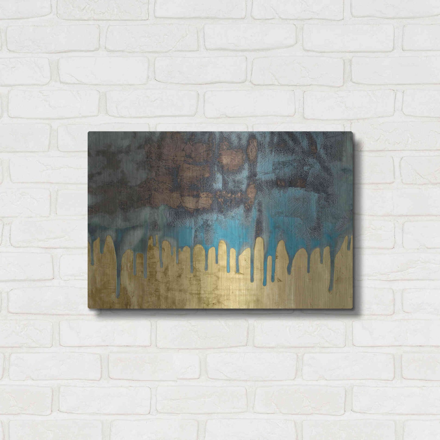 Luxe Metal Art 'Aquafer I' by Renee W Stramel, Metal Wall Art,24x16