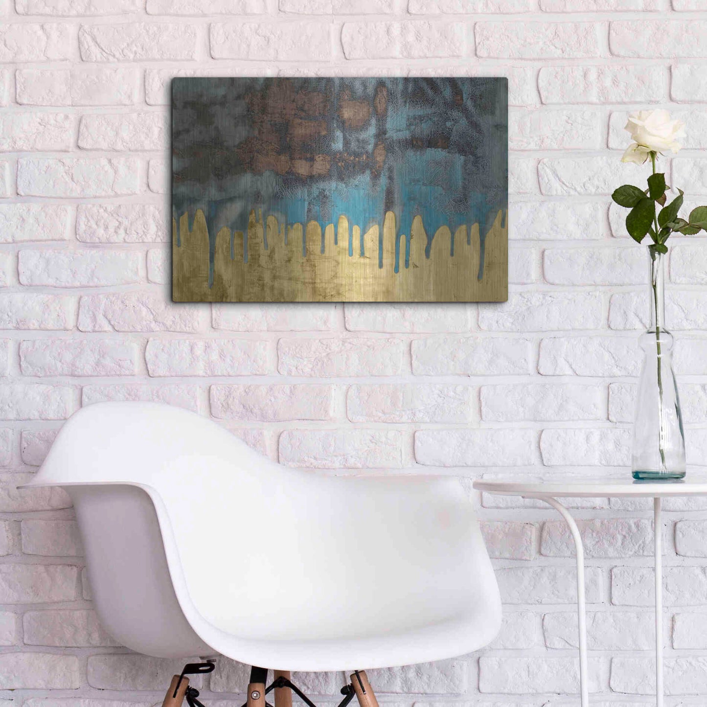 Luxe Metal Art 'Aquafer I' by Renee W Stramel, Metal Wall Art,24x16