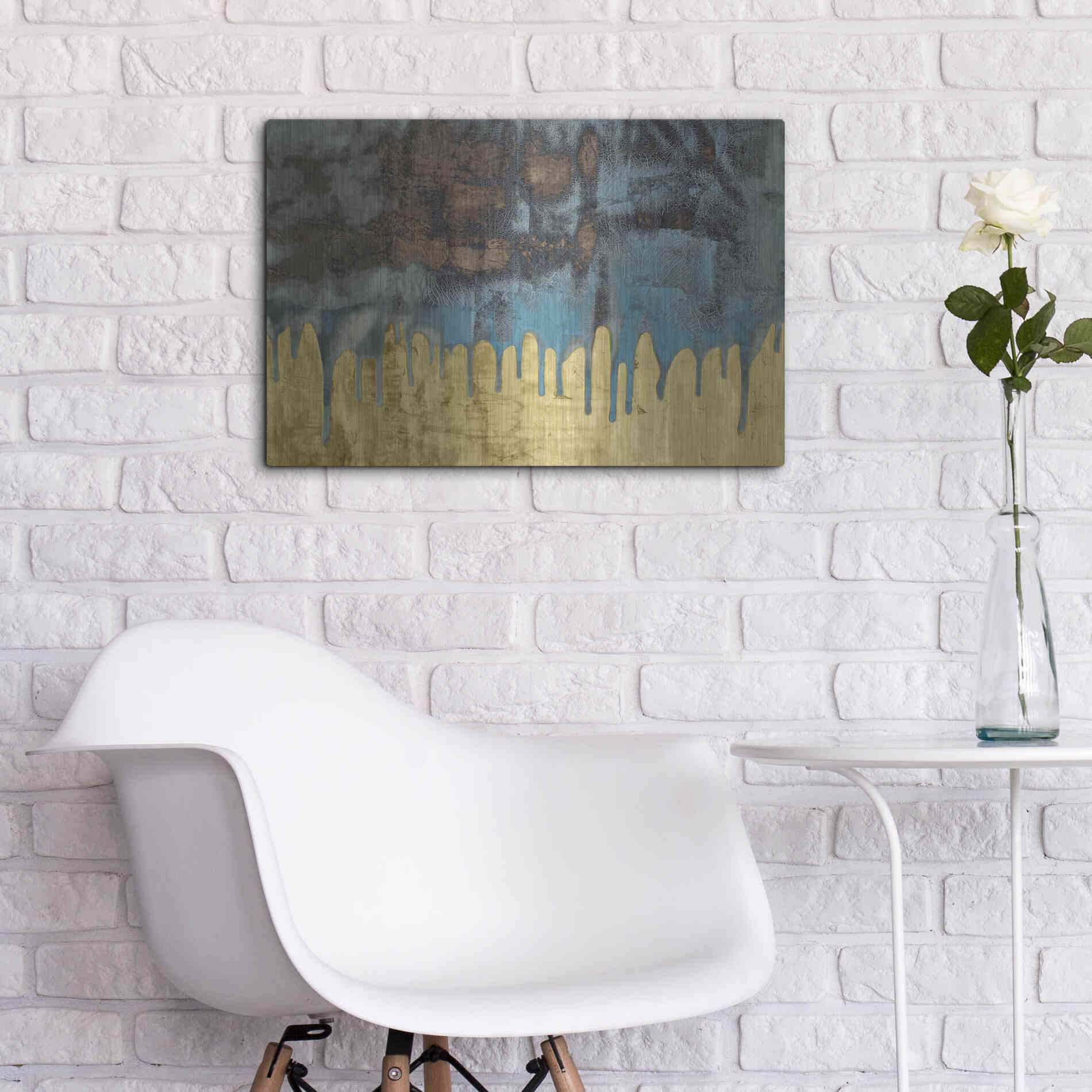 Luxe Metal Art 'Aquafer I' by Renee W Stramel, Metal Wall Art,24x16