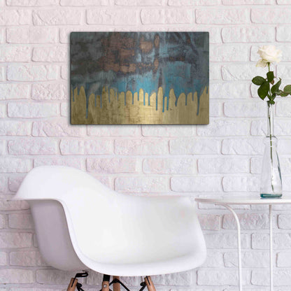 Luxe Metal Art 'Aquafer I' by Renee W Stramel, Metal Wall Art,24x16