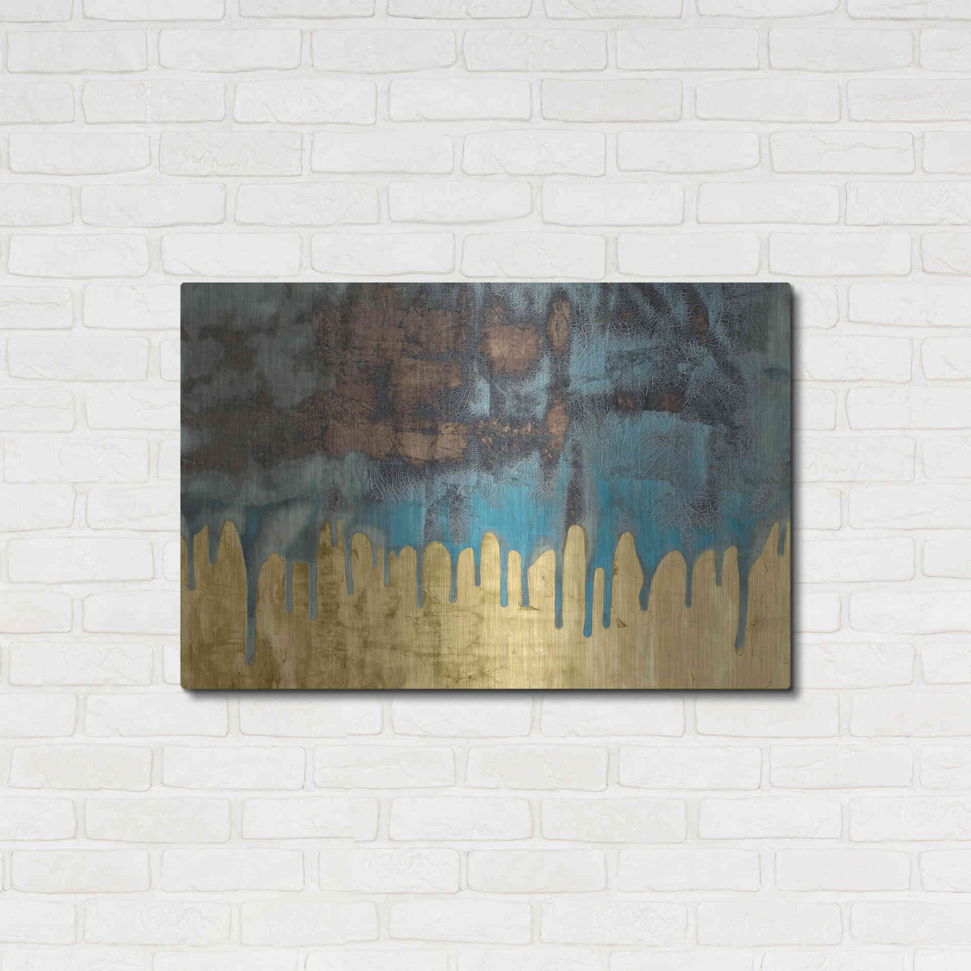 Luxe Metal Art 'Aquafer I' by Renee W Stramel, Metal Wall Art,36x24