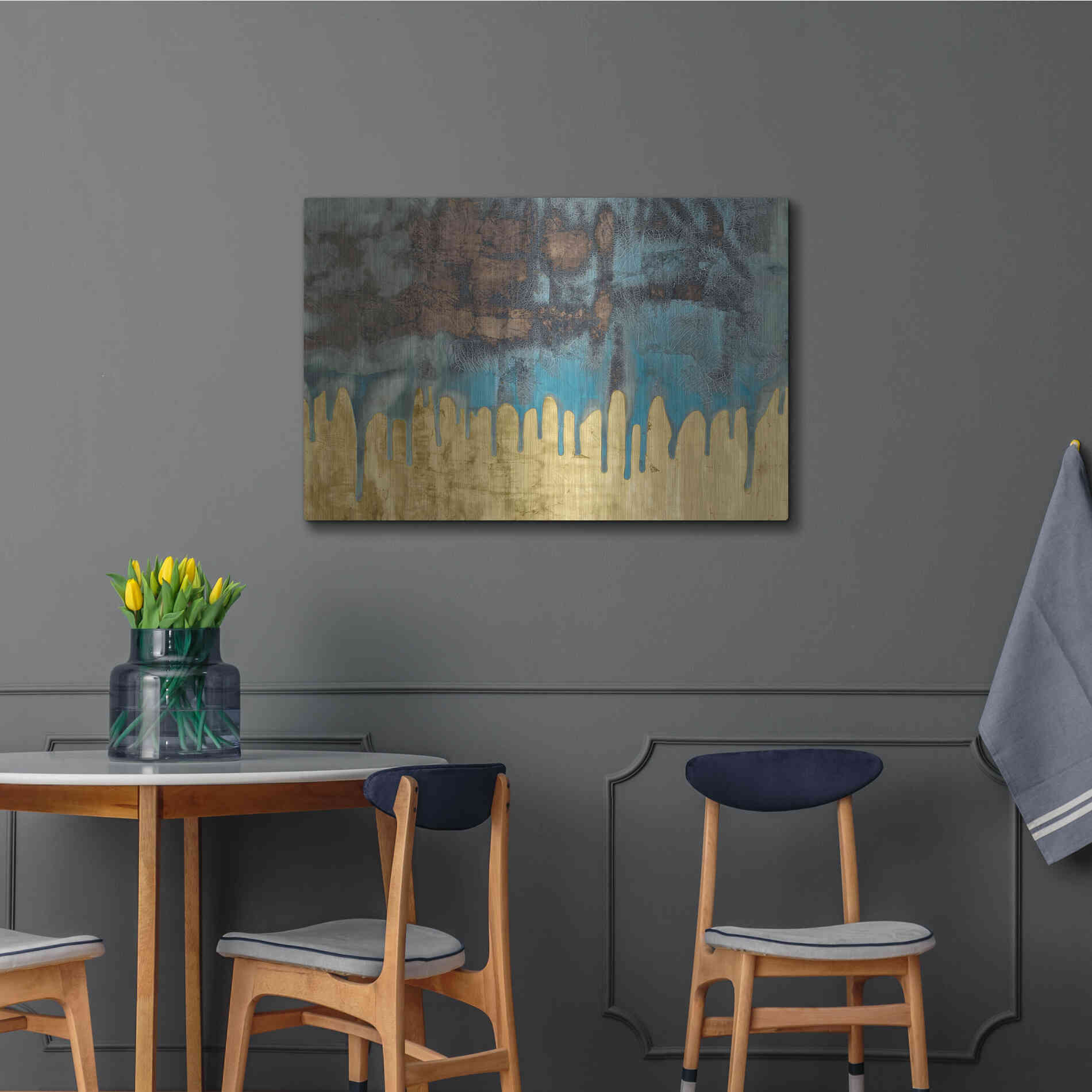 Luxe Metal Art 'Aquafer I' by Renee W Stramel, Metal Wall Art,36x24