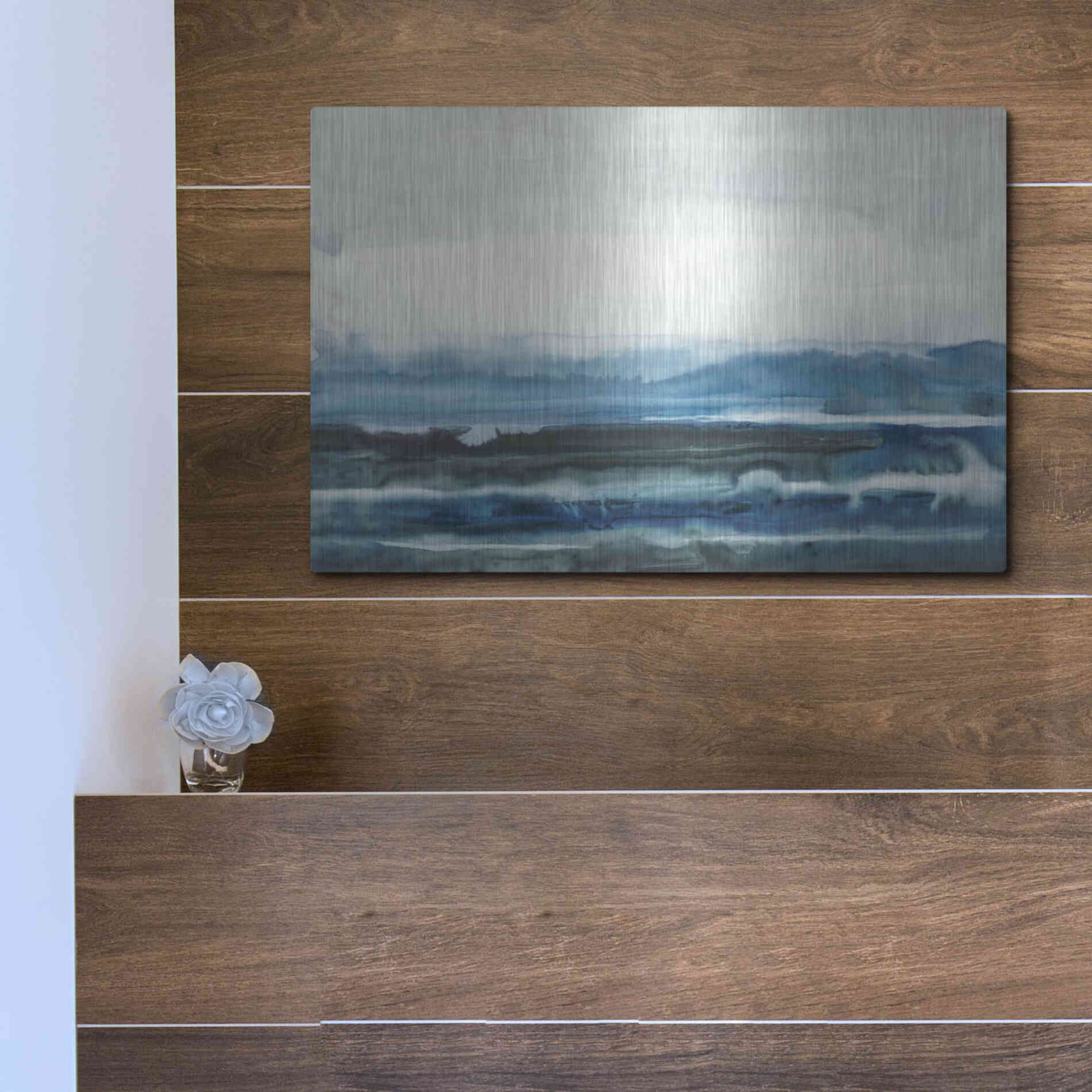 Luxe Metal Art 'Lake Country I' by Renee W Stramel, Metal Wall Art,16x12