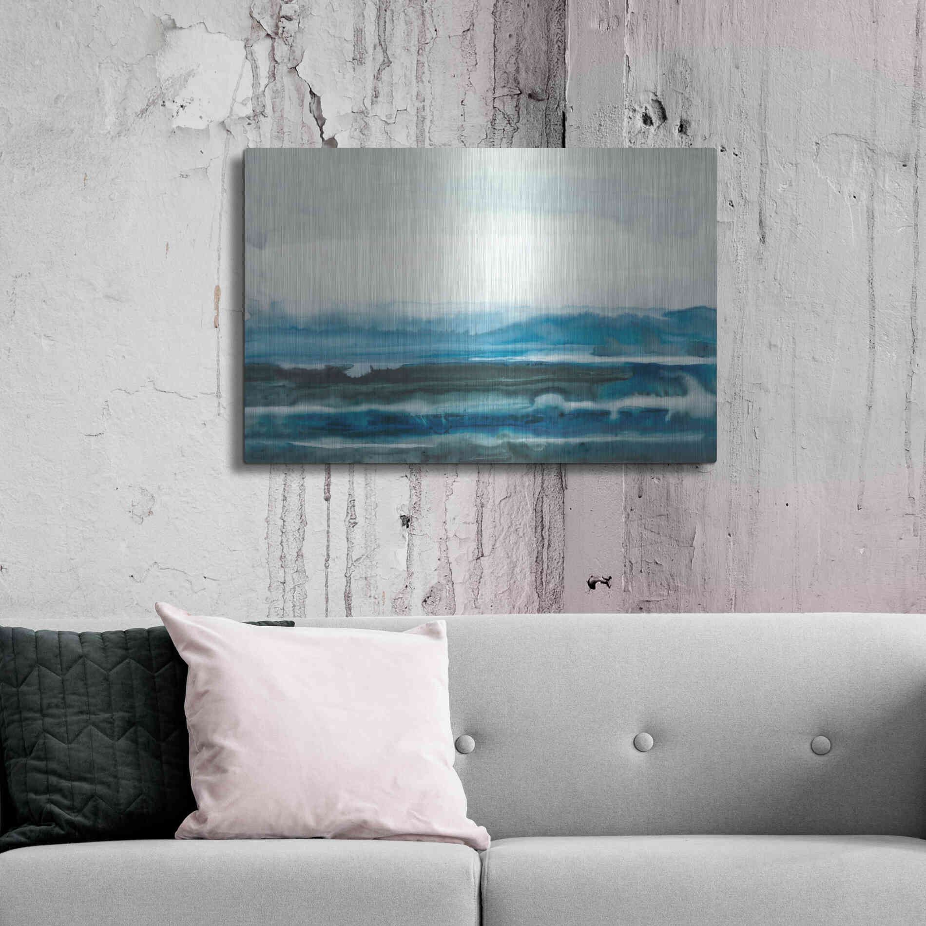 Luxe Metal Art 'Lake Country I' by Renee W Stramel, Metal Wall Art,36x24