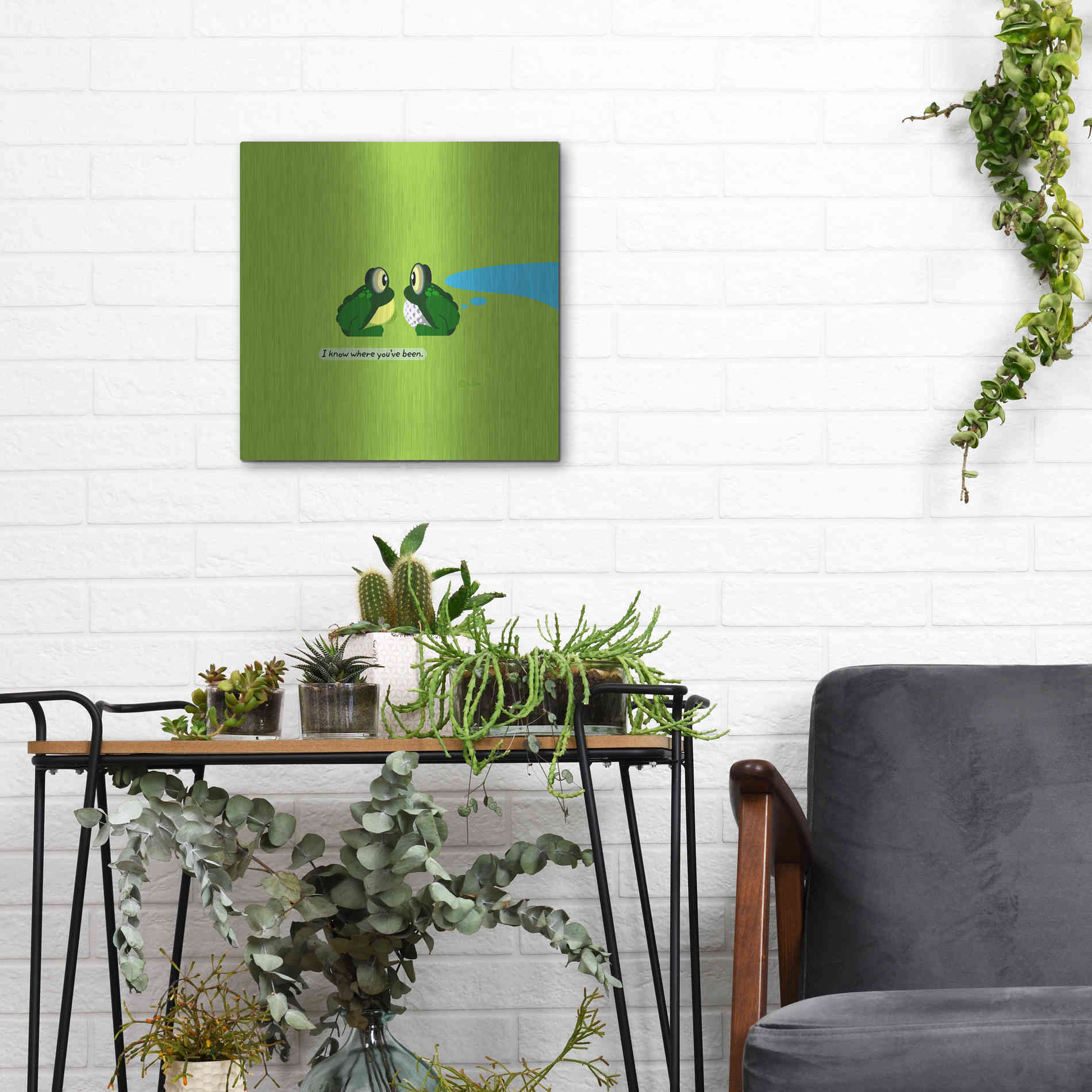 Luxe Metal Art 'I Know Where You've Been' by Chuck Wimmer, Metal Wall Art,12x12