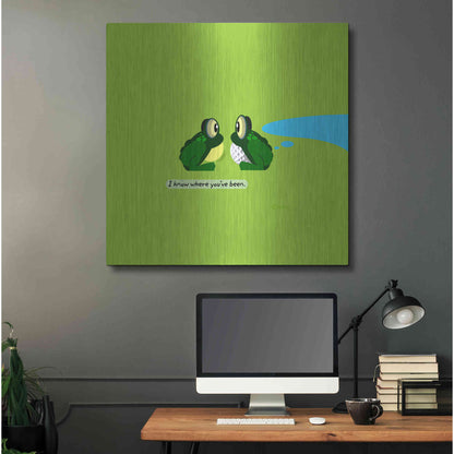 Luxe Metal Art 'I Know Where You've Been' by Chuck Wimmer, Metal Wall Art,36x36