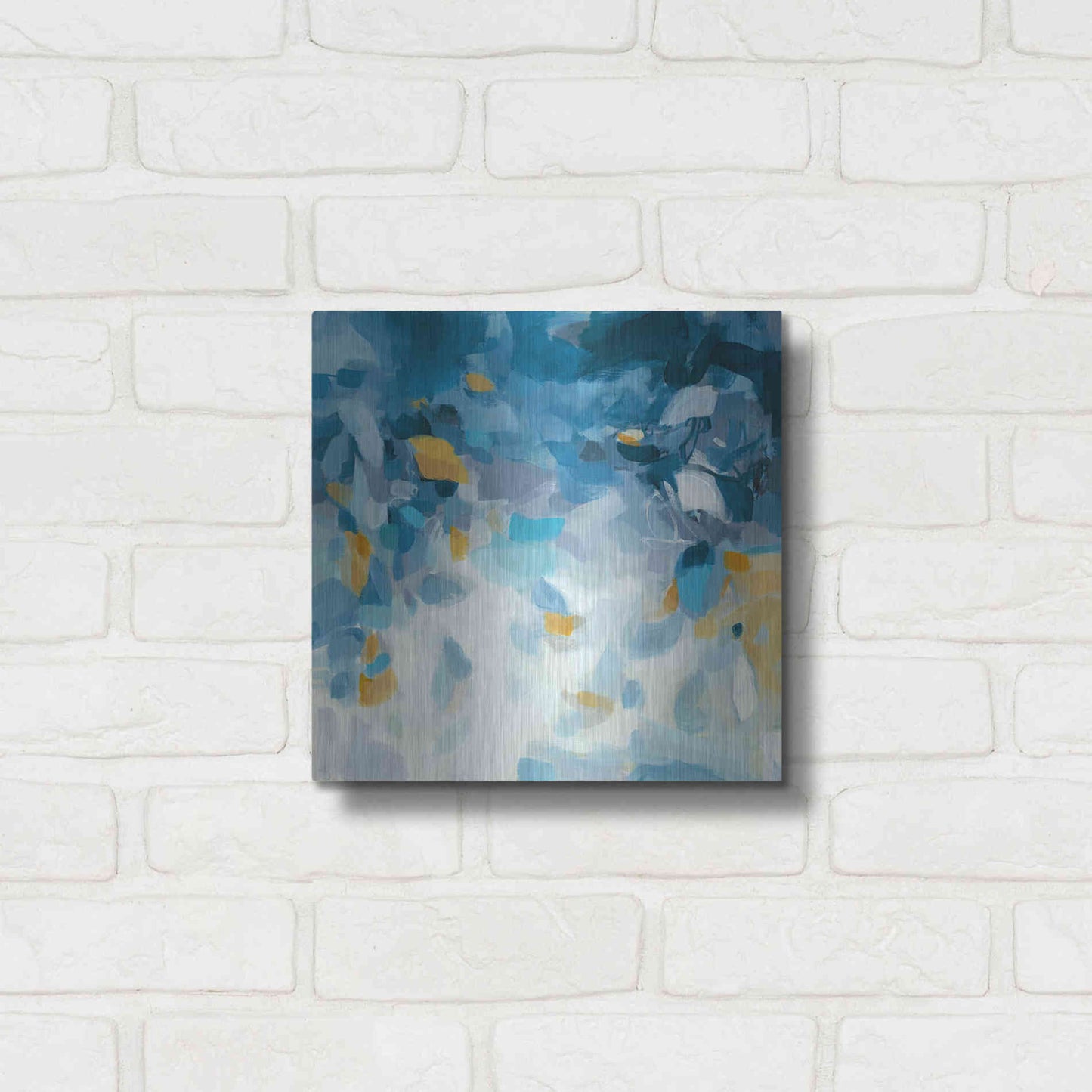 Luxe Metal Art 'Blue Dreams' by Christina Long, Metal Wall Art,12x12