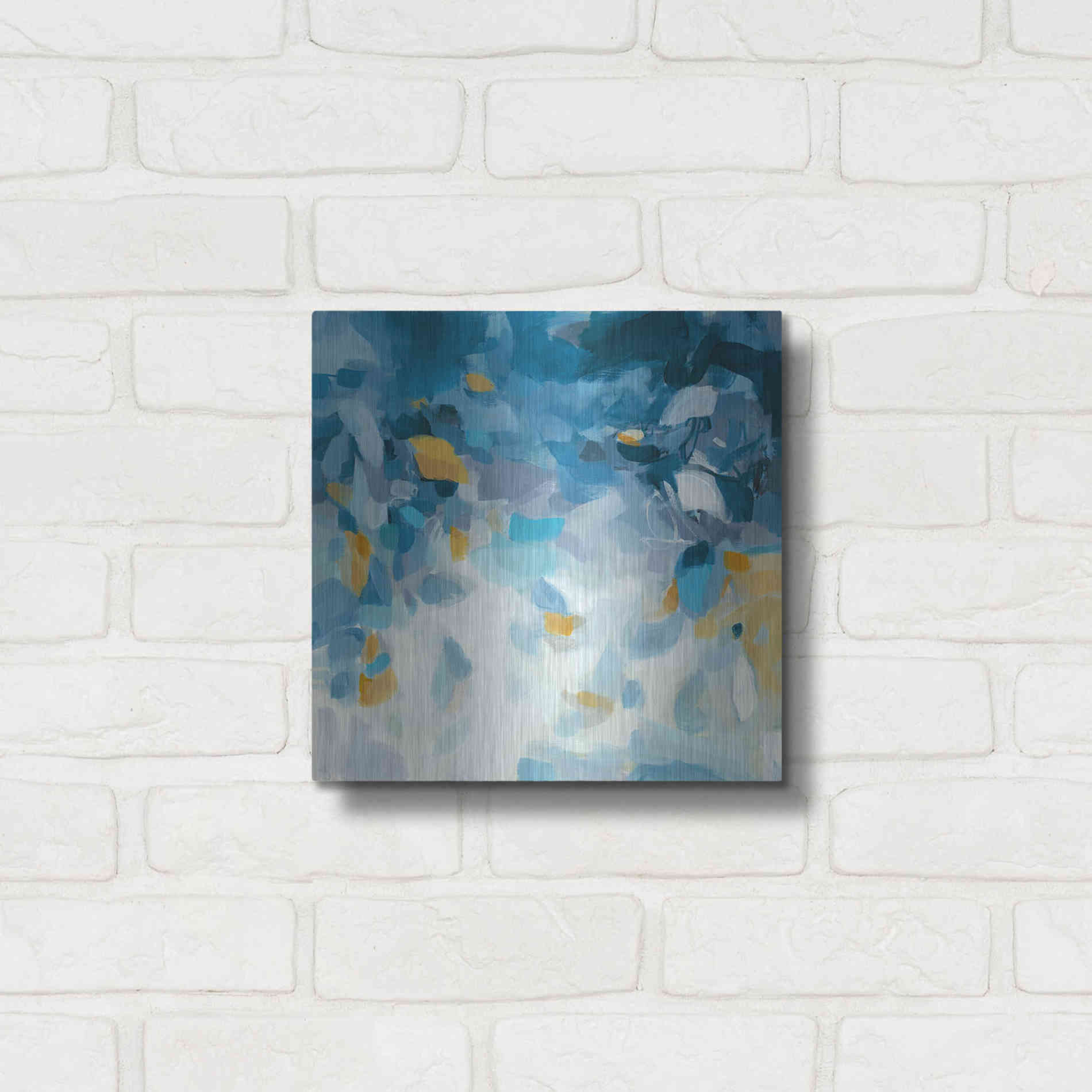 Luxe Metal Art 'Blue Dreams' by Christina Long, Metal Wall Art,12x12