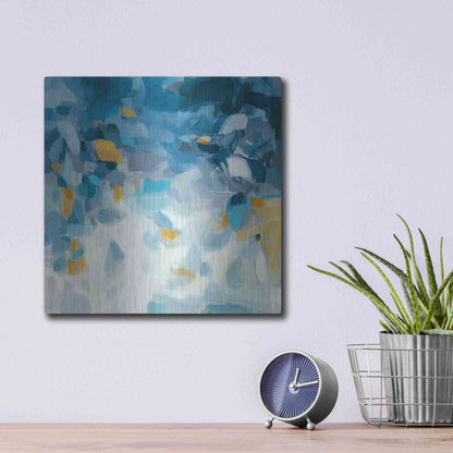Luxe Metal Art 'Blue Dreams' by Christina Long, Metal Wall Art,12x12