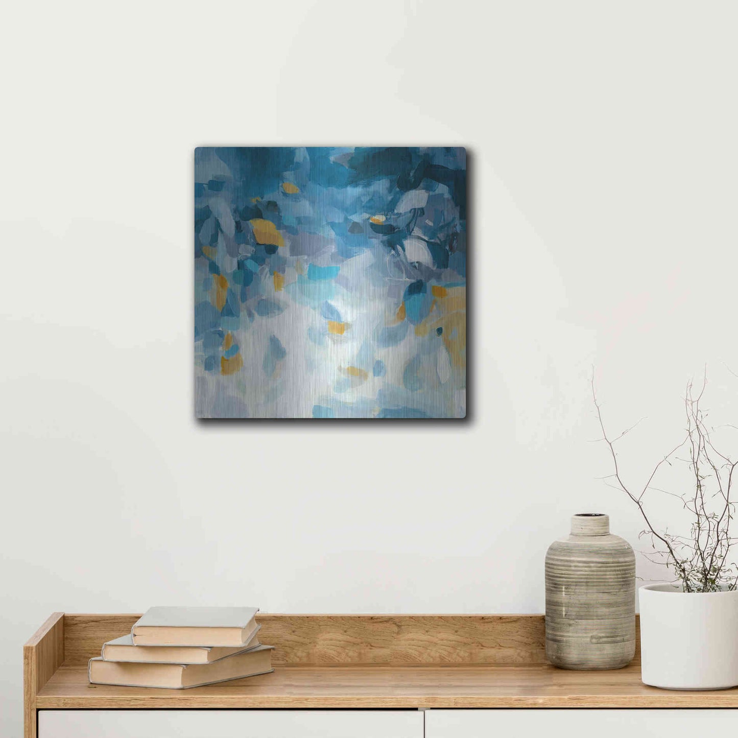 Luxe Metal Art 'Blue Dreams' by Christina Long, Metal Wall Art,12x12