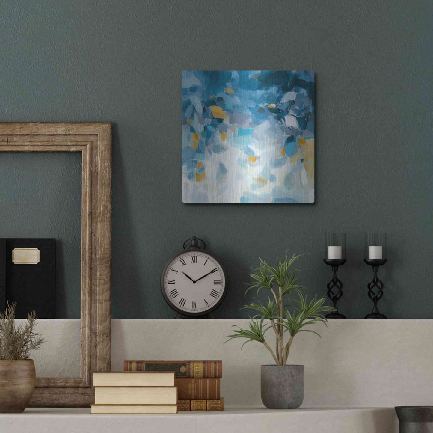Luxe Metal Art 'Blue Dreams' by Christina Long, Metal Wall Art,12x12