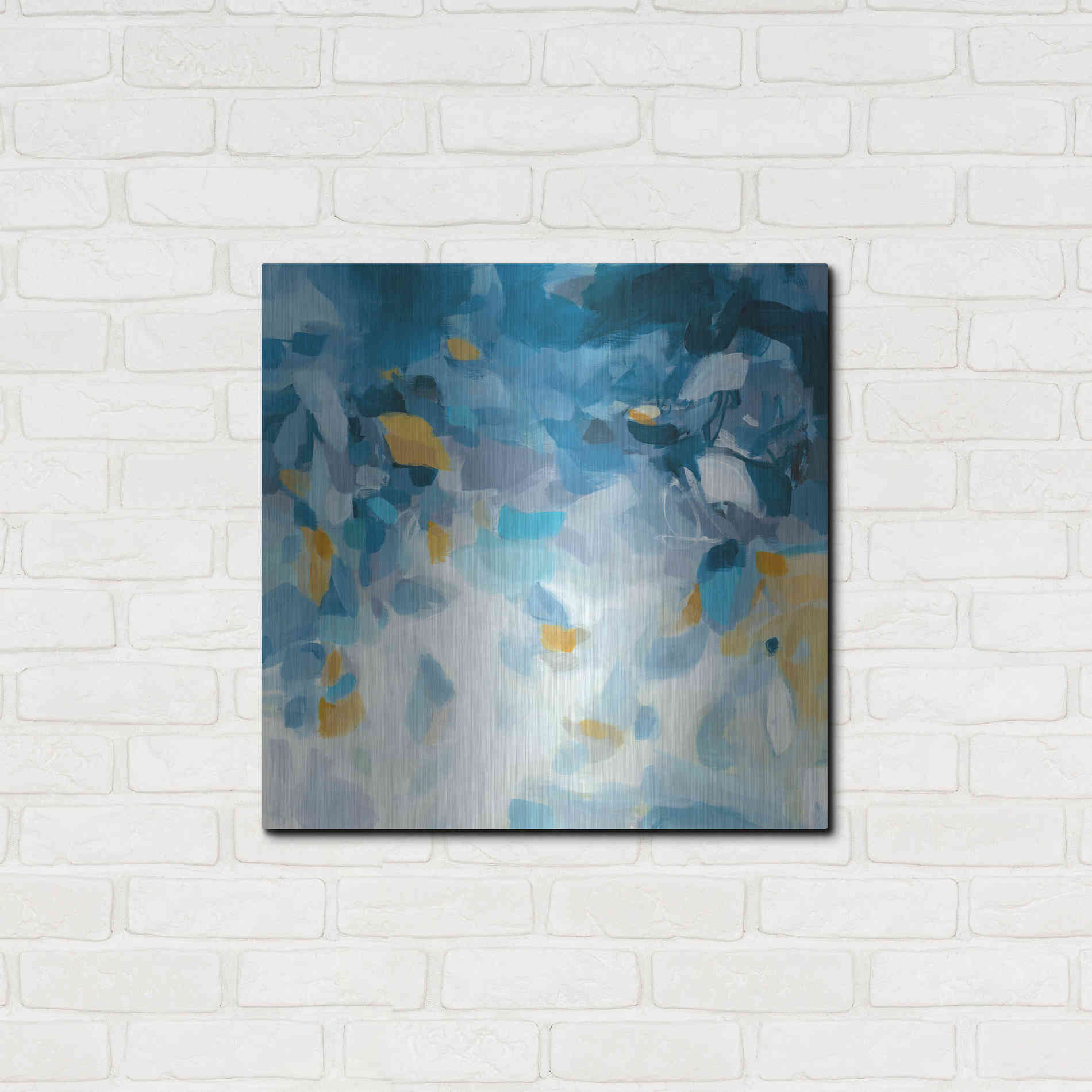 Luxe Metal Art 'Blue Dreams' by Christina Long, Metal Wall Art,24x24