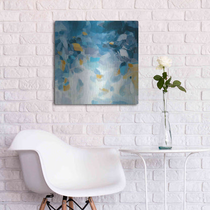 Luxe Metal Art 'Blue Dreams' by Christina Long, Metal Wall Art,24x24