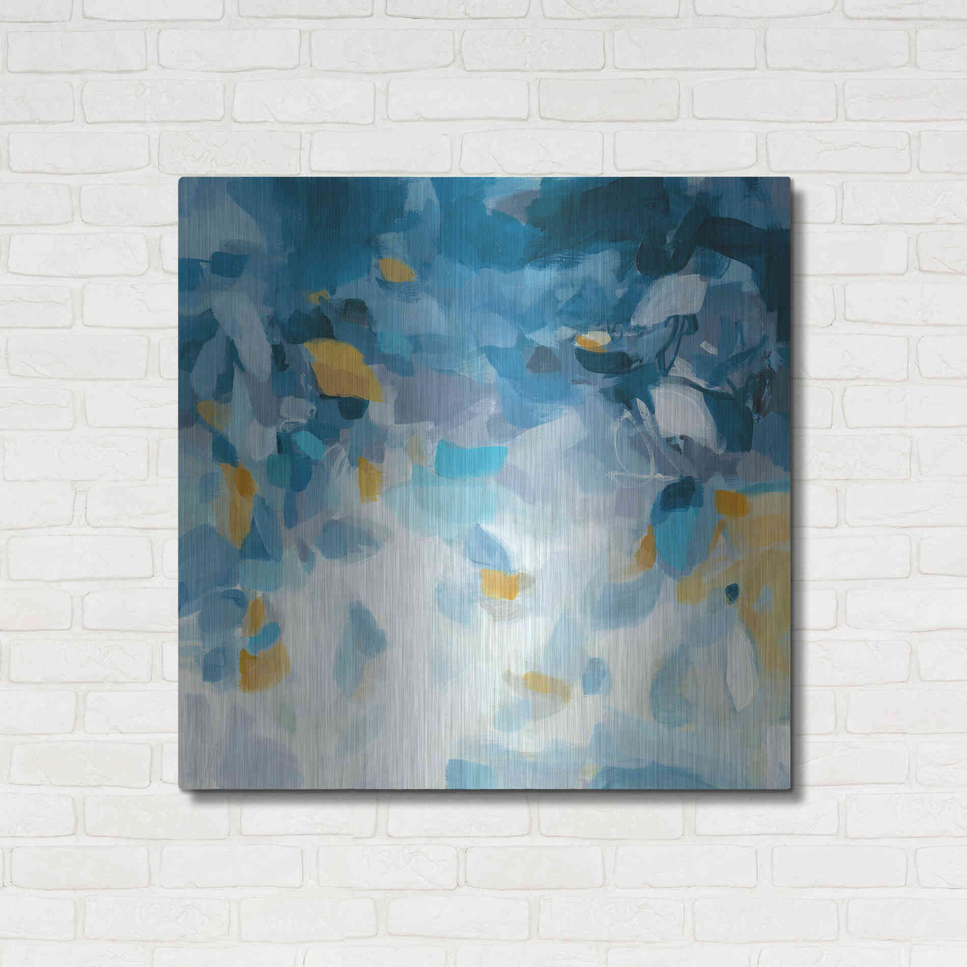 Luxe Metal Art 'Blue Dreams' by Christina Long, Metal Wall Art,36x36