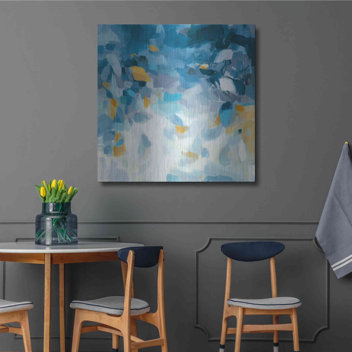 Luxe Metal Art 'Blue Dreams' by Christina Long, Metal Wall Art,36x36