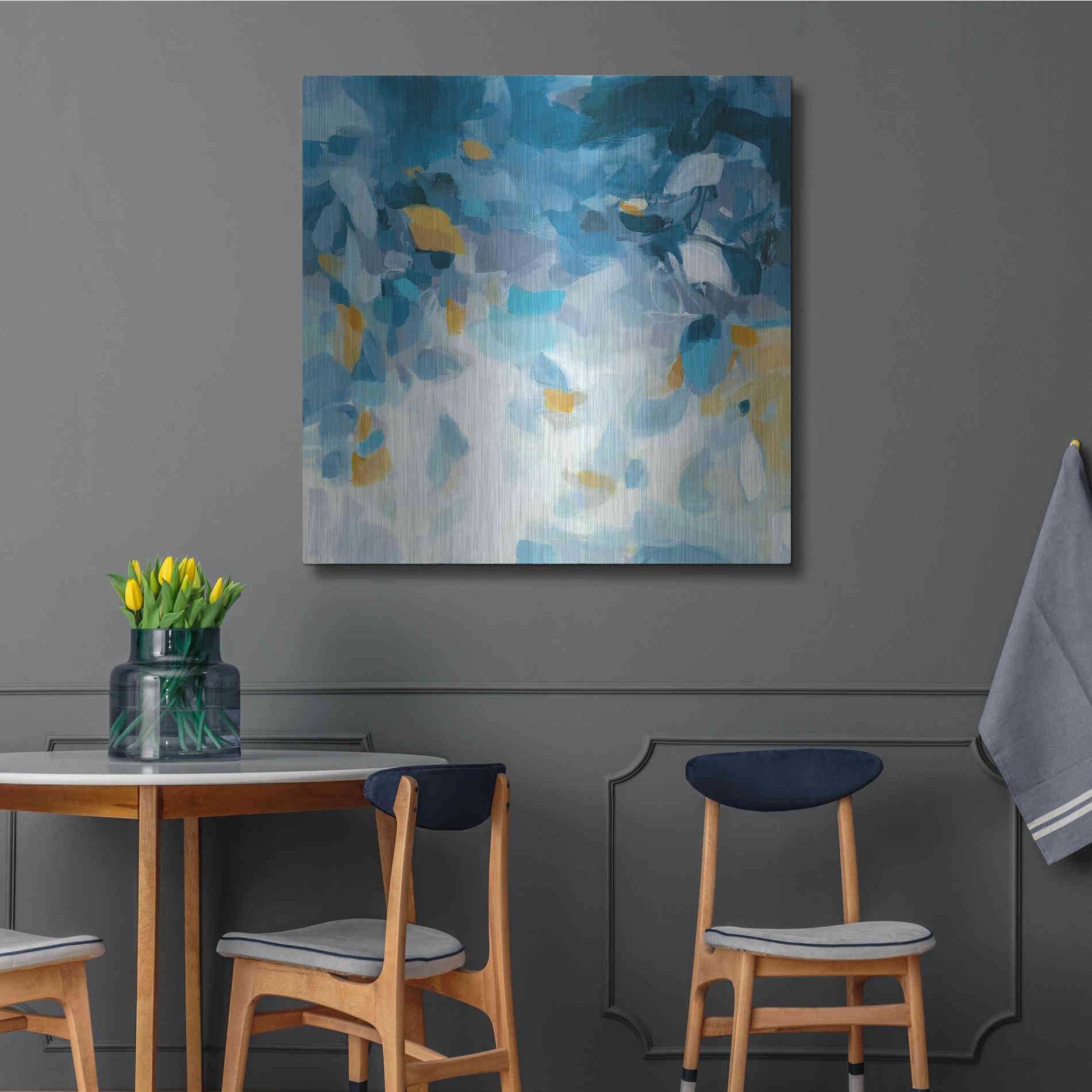 Luxe Metal Art 'Blue Dreams' by Christina Long, Metal Wall Art,36x36