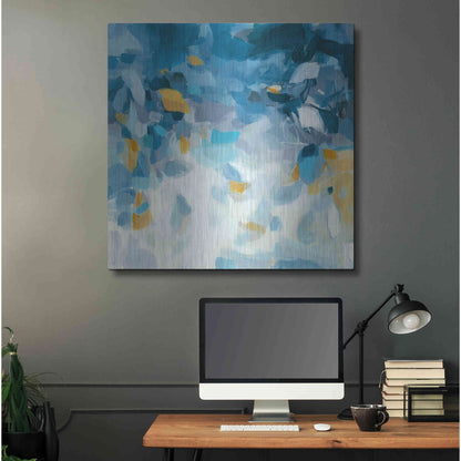 Luxe Metal Art 'Blue Dreams' by Christina Long, Metal Wall Art,36x36