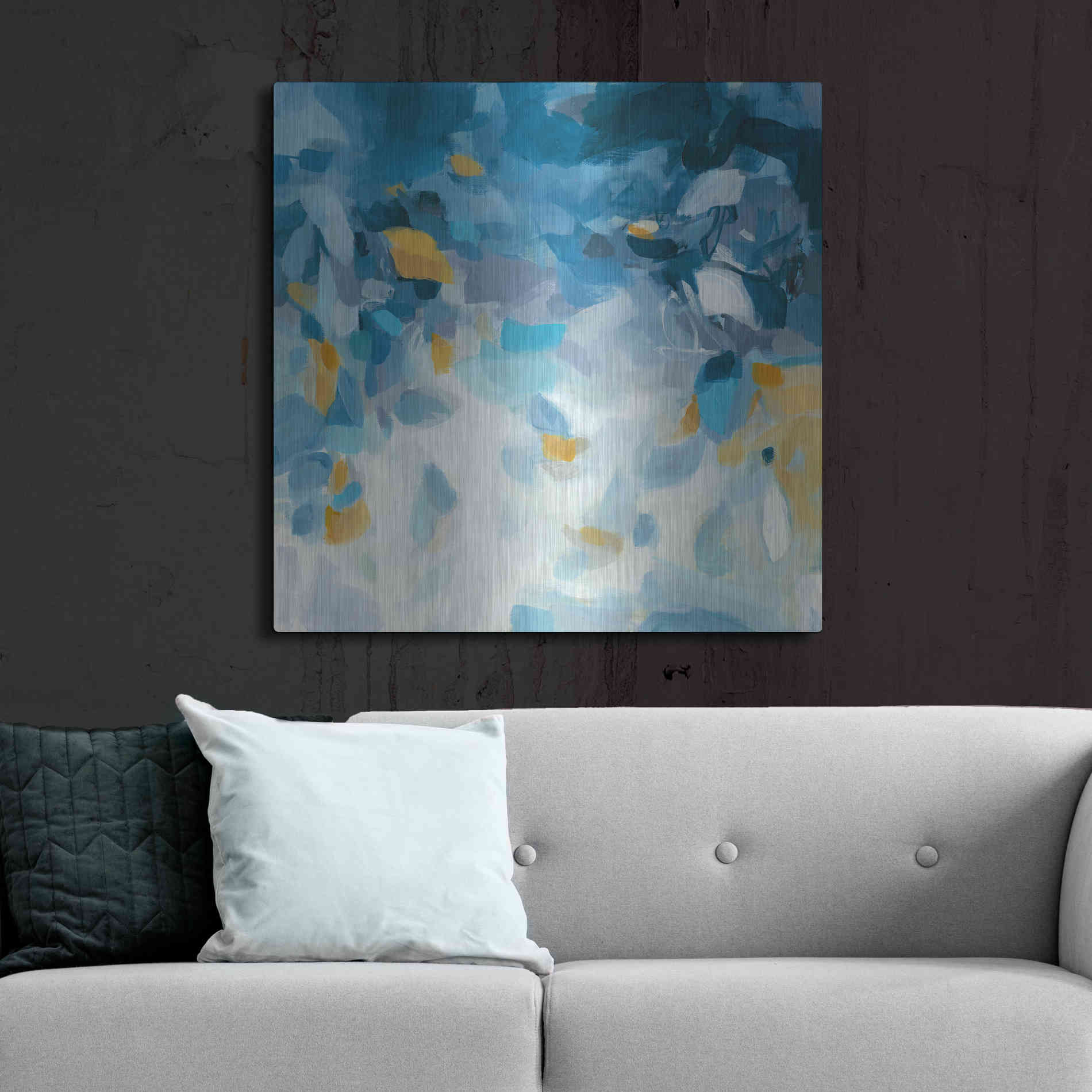 Luxe Metal Art 'Blue Dreams' by Christina Long, Metal Wall Art,36x36