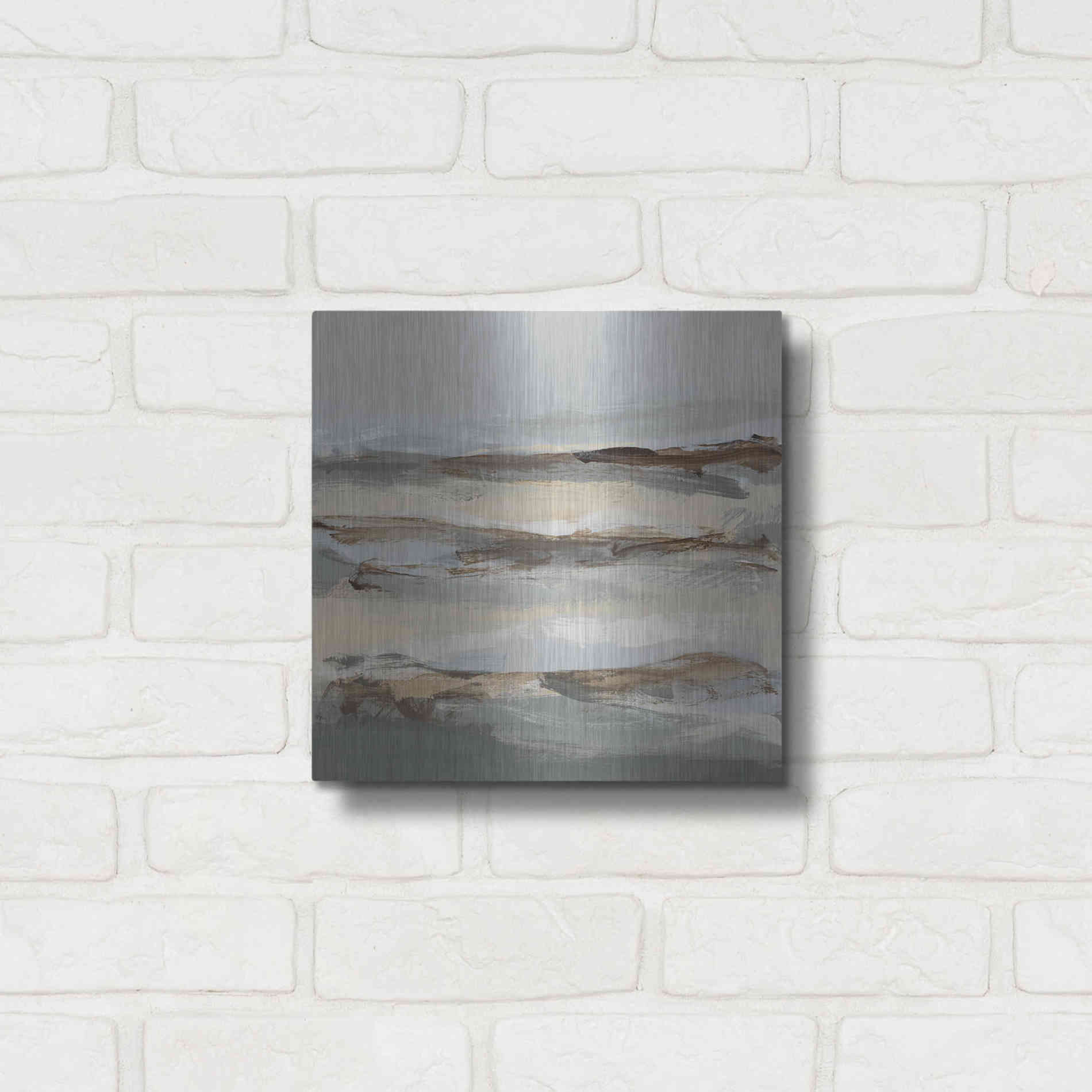 Luxe Metal Art 'Winter Sun I' by Christina Long, Metal Wall Art,12x12