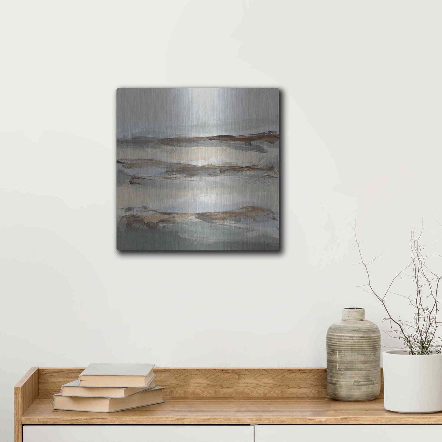 Luxe Metal Art 'Winter Sun I' by Christina Long, Metal Wall Art,12x12