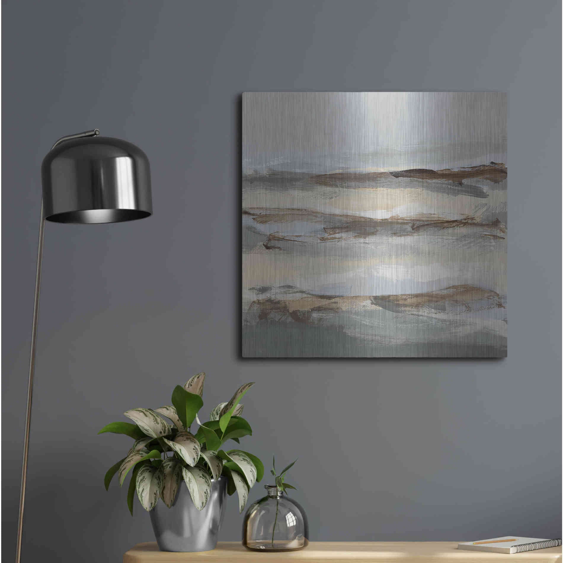 Luxe Metal Art 'Winter Sun I' by Christina Long, Metal Wall Art,24x24