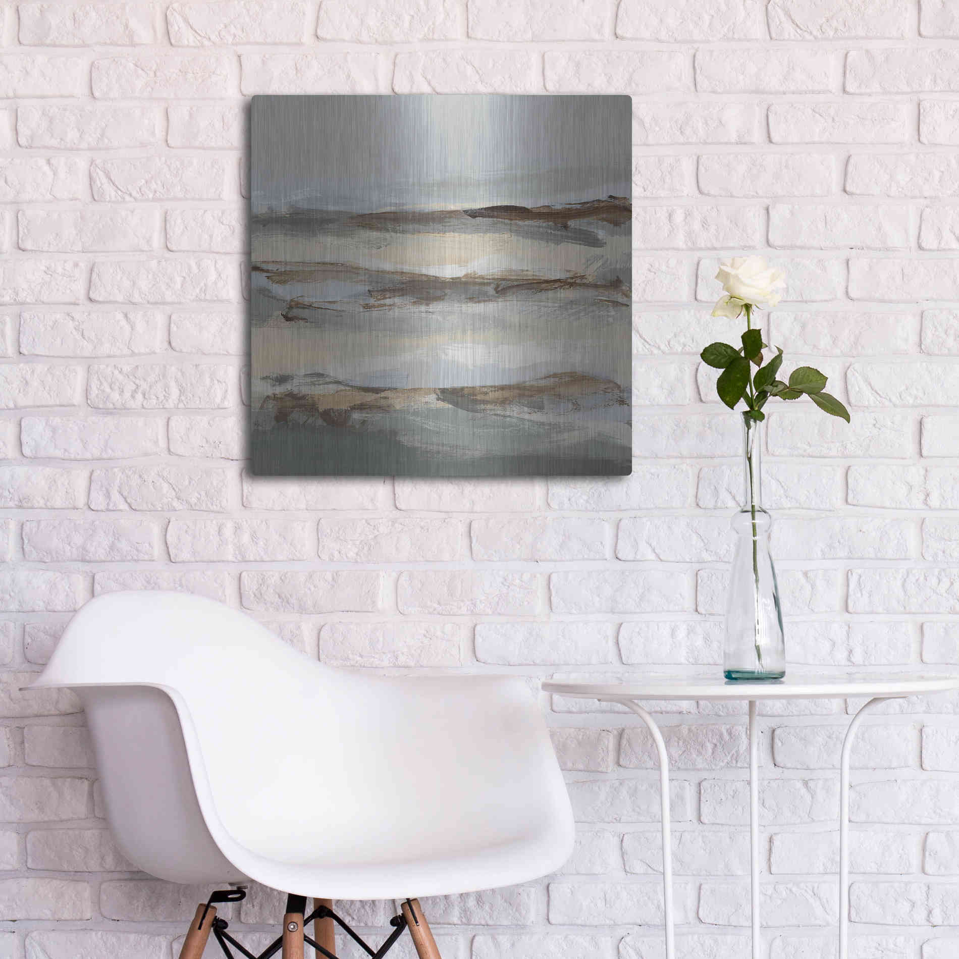 Luxe Metal Art 'Winter Sun I' by Christina Long, Metal Wall Art,24x24