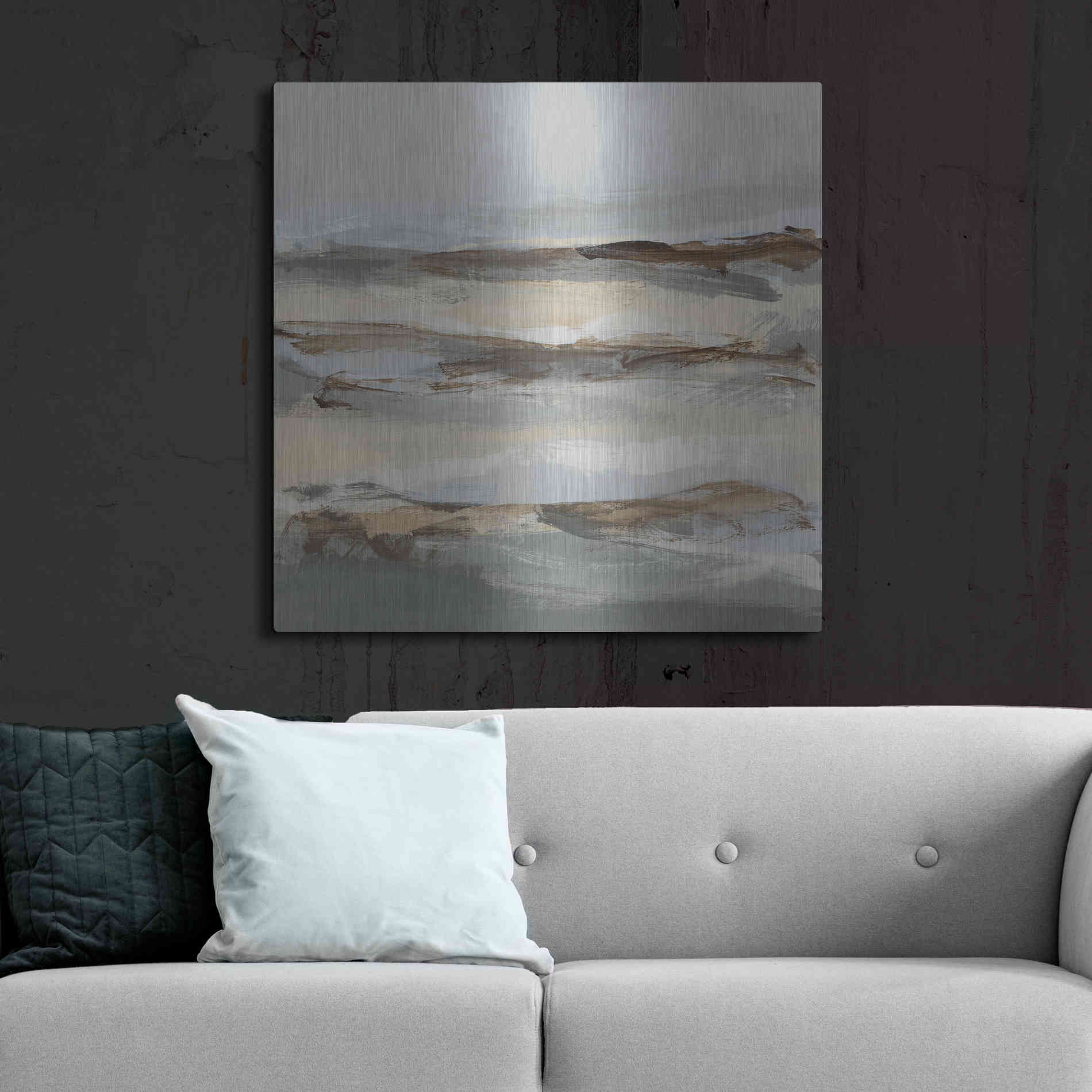 Luxe Metal Art 'Winter Sun I' by Christina Long, Metal Wall Art,36x36