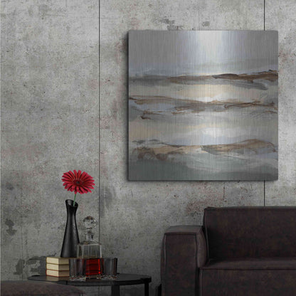 Luxe Metal Art 'Winter Sun I' by Christina Long, Metal Wall Art,36x36