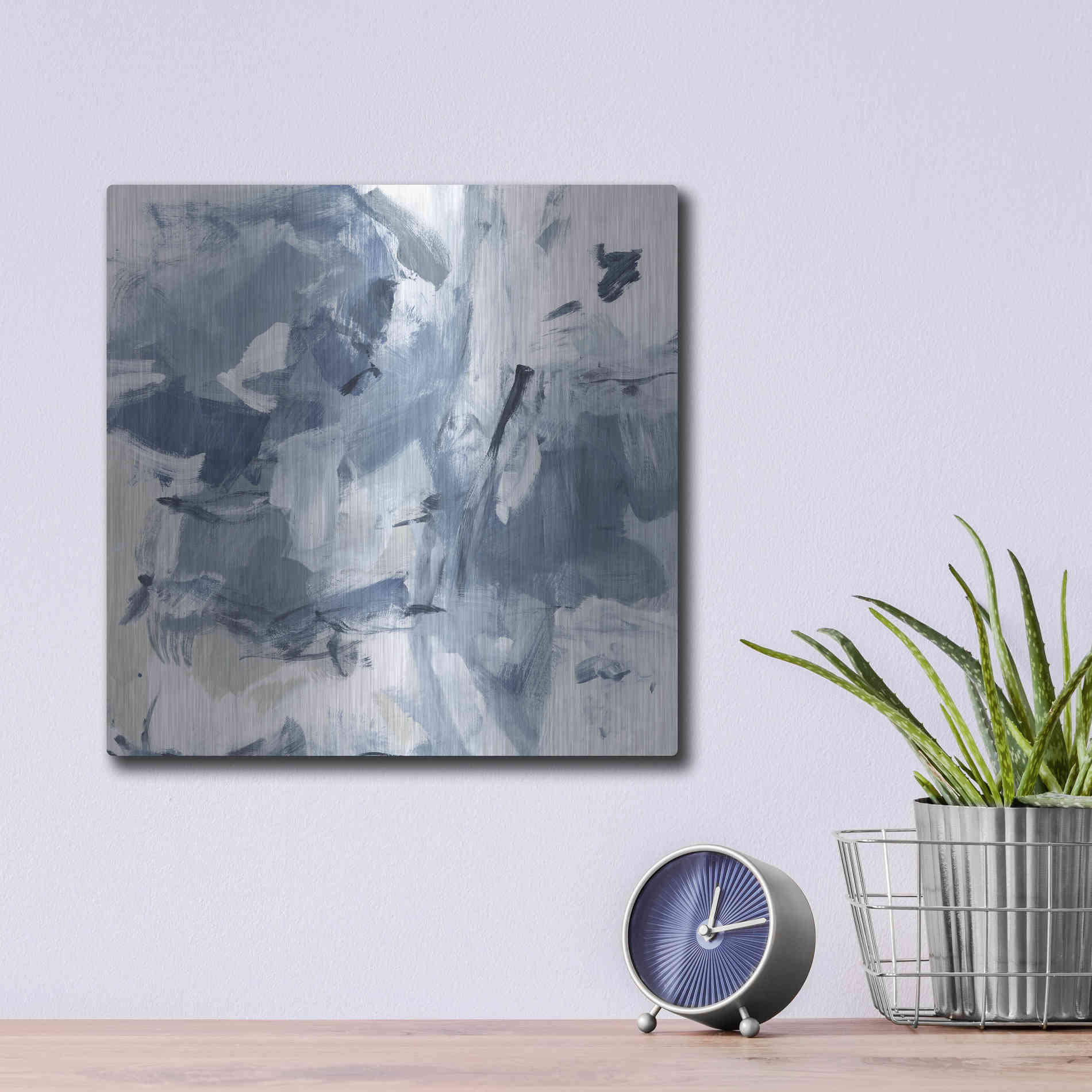 Luxe Metal Art 'Winter Air I' by Christina Long, Metal Wall Art,12x12