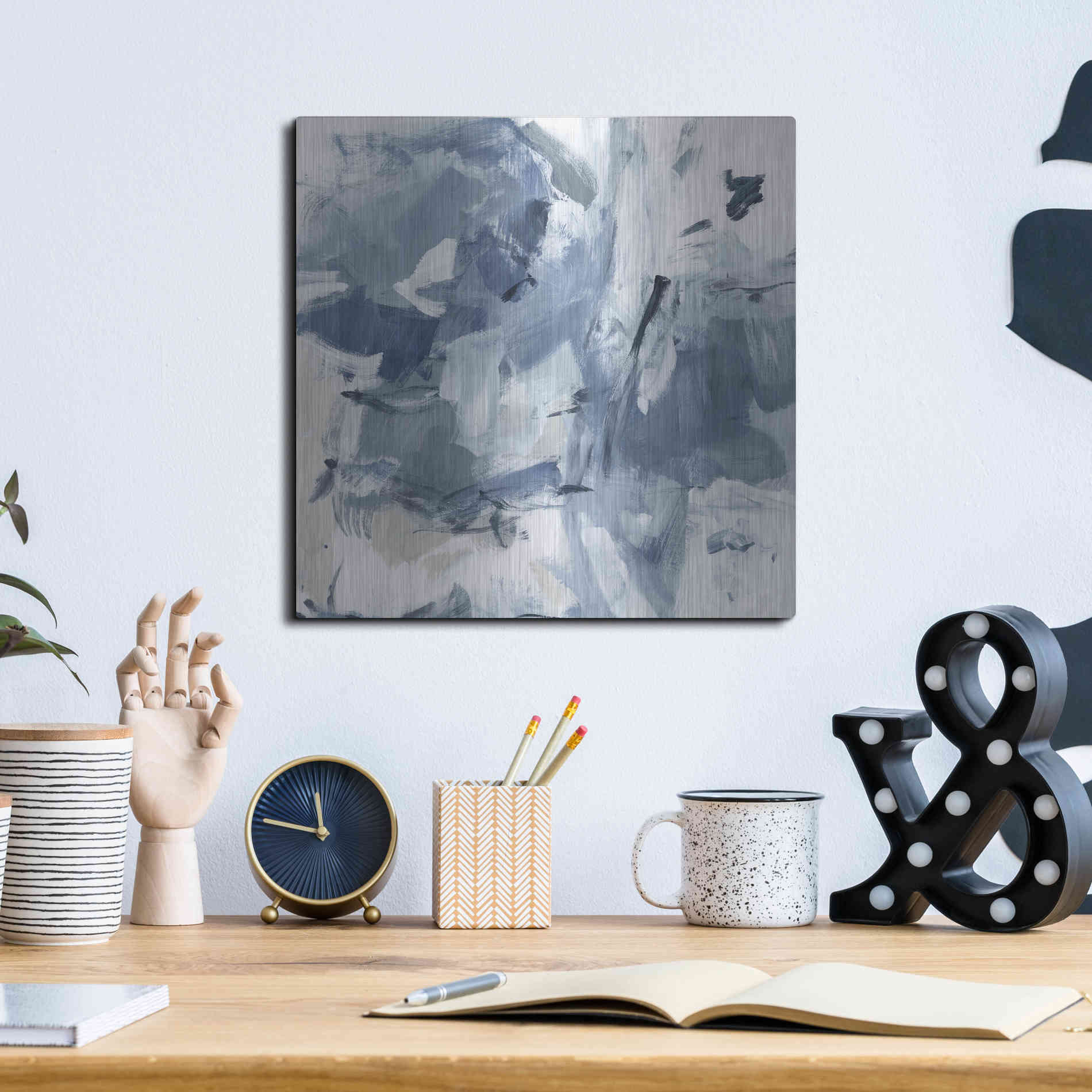 Luxe Metal Art 'Winter Air I' by Christina Long, Metal Wall Art,12x12