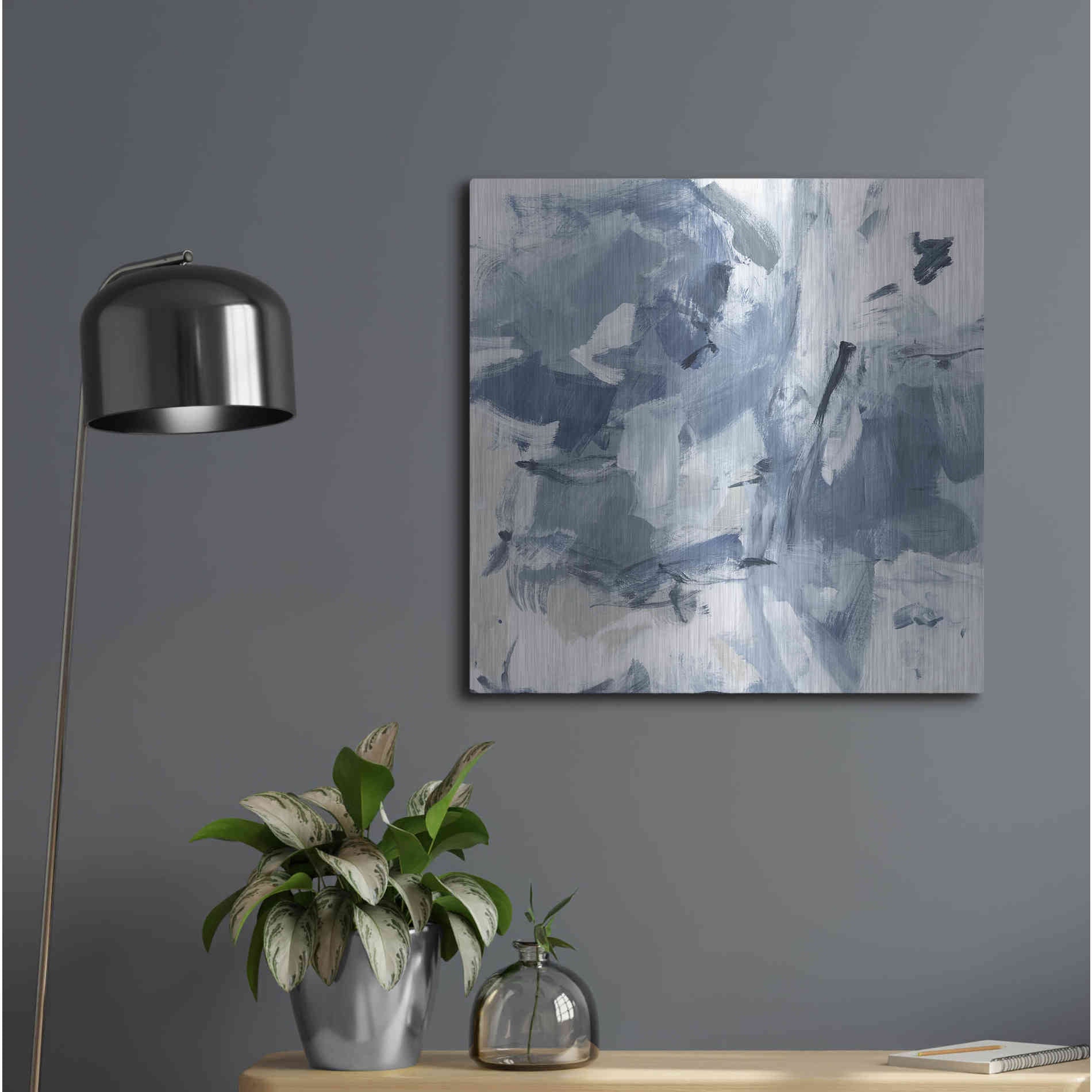 Luxe Metal Art 'Winter Air I' by Christina Long, Metal Wall Art,24x24