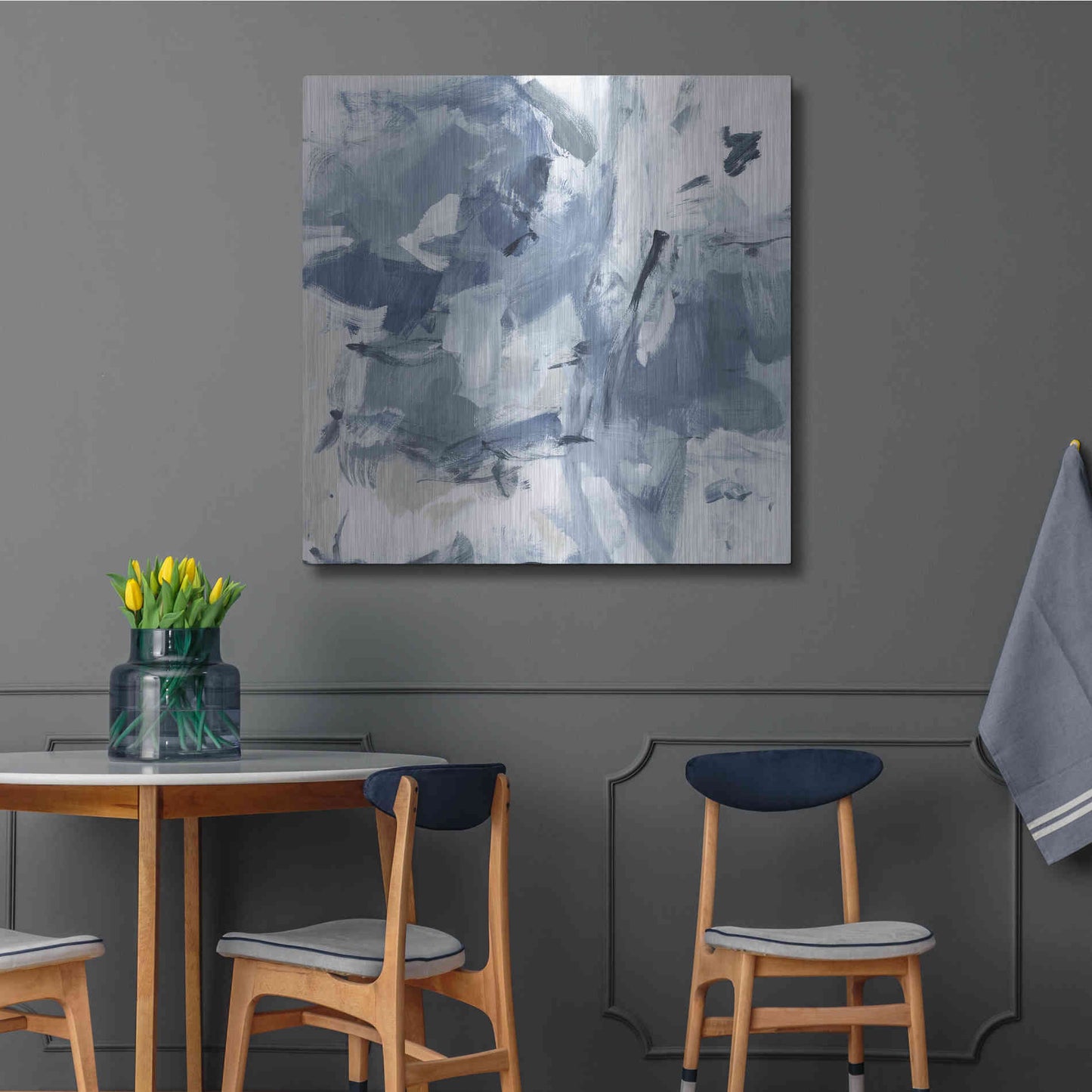 Luxe Metal Art 'Winter Air I' by Christina Long, Metal Wall Art,36x36
