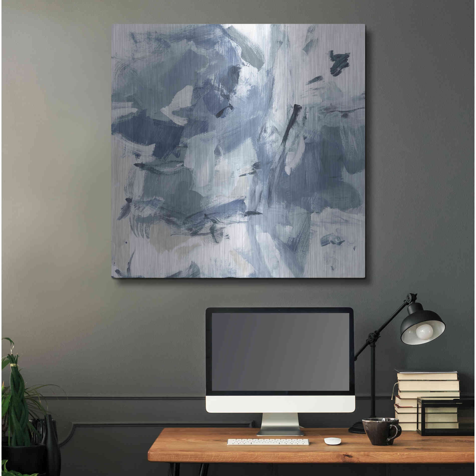 Luxe Metal Art 'Winter Air I' by Christina Long, Metal Wall Art,36x36