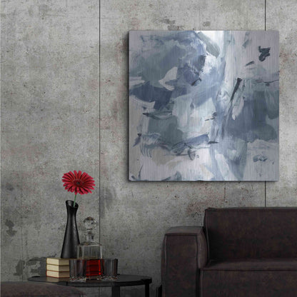 Luxe Metal Art 'Winter Air I' by Christina Long, Metal Wall Art,36x36