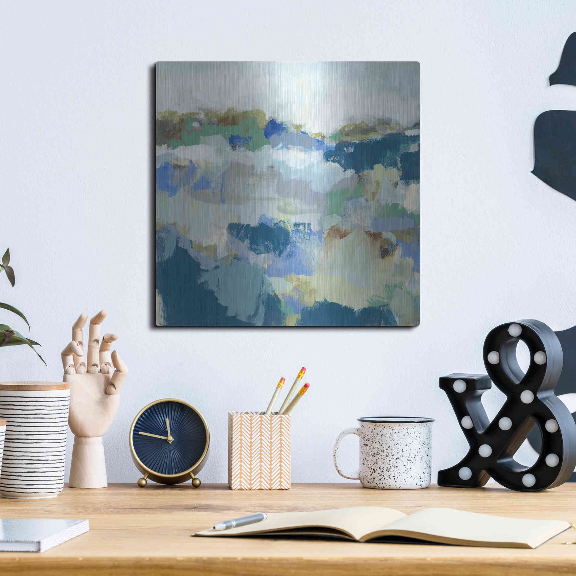 Luxe Metal Art 'Dusty Roads II' by Christina Long, Metal Wall Art,12x12